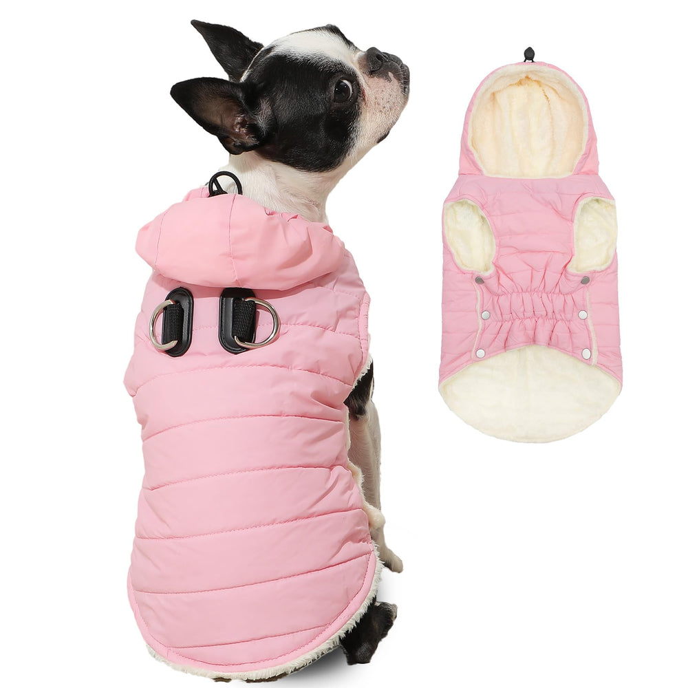 Vecomfy chasis para perro con forro polar integrado, cálida para días fríos.