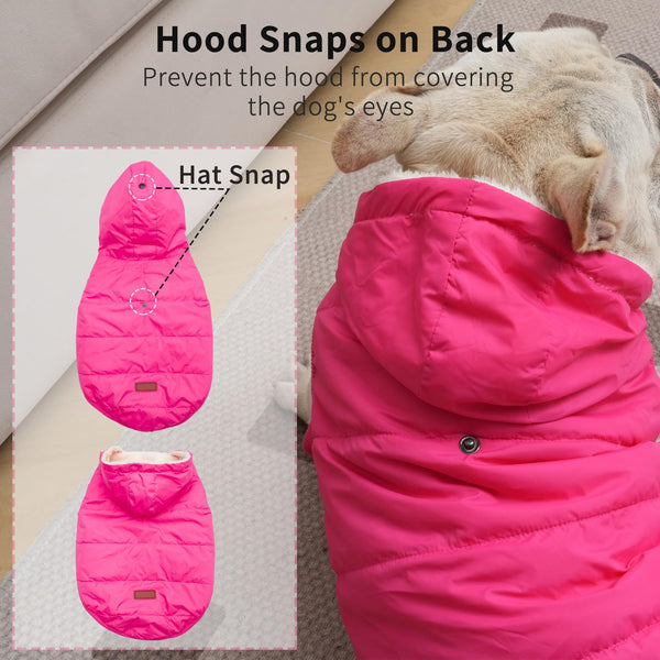 Vecomfy forro felpa para perro rosa S, calor suave para días fríos.