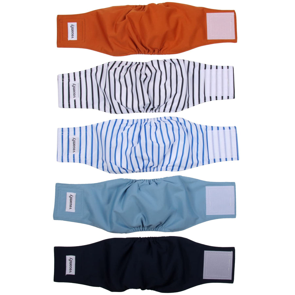 Vecomfy paquete de 5 bandas para panza de perro macho, listo para uso diario.