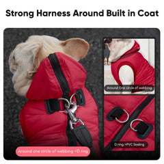 Vecomfy sudadera para perro con arnés integrado ofrece seguridad y ajuste cómodo