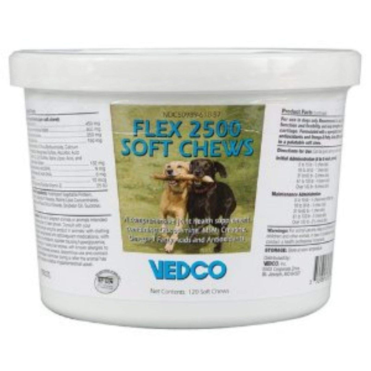 Vedco Flex 2500 masticables suaves en bote: apoyo diario a las articulaciones.