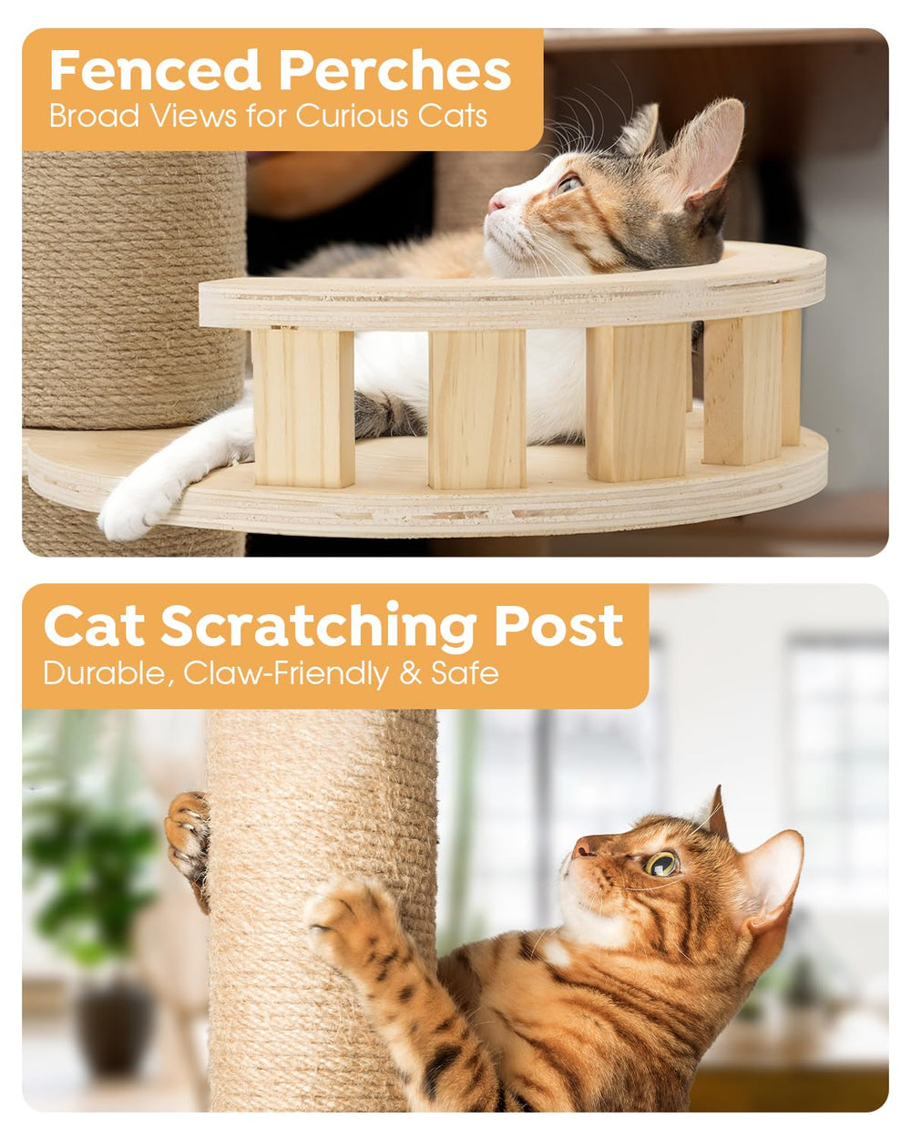 Veehoo Arbol Gato cesta tejida para escondites y observación