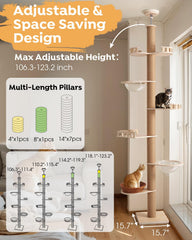 Veehoo Arbol Gato columna refuerzo 4,3 pulgadas ofrece estabilidad