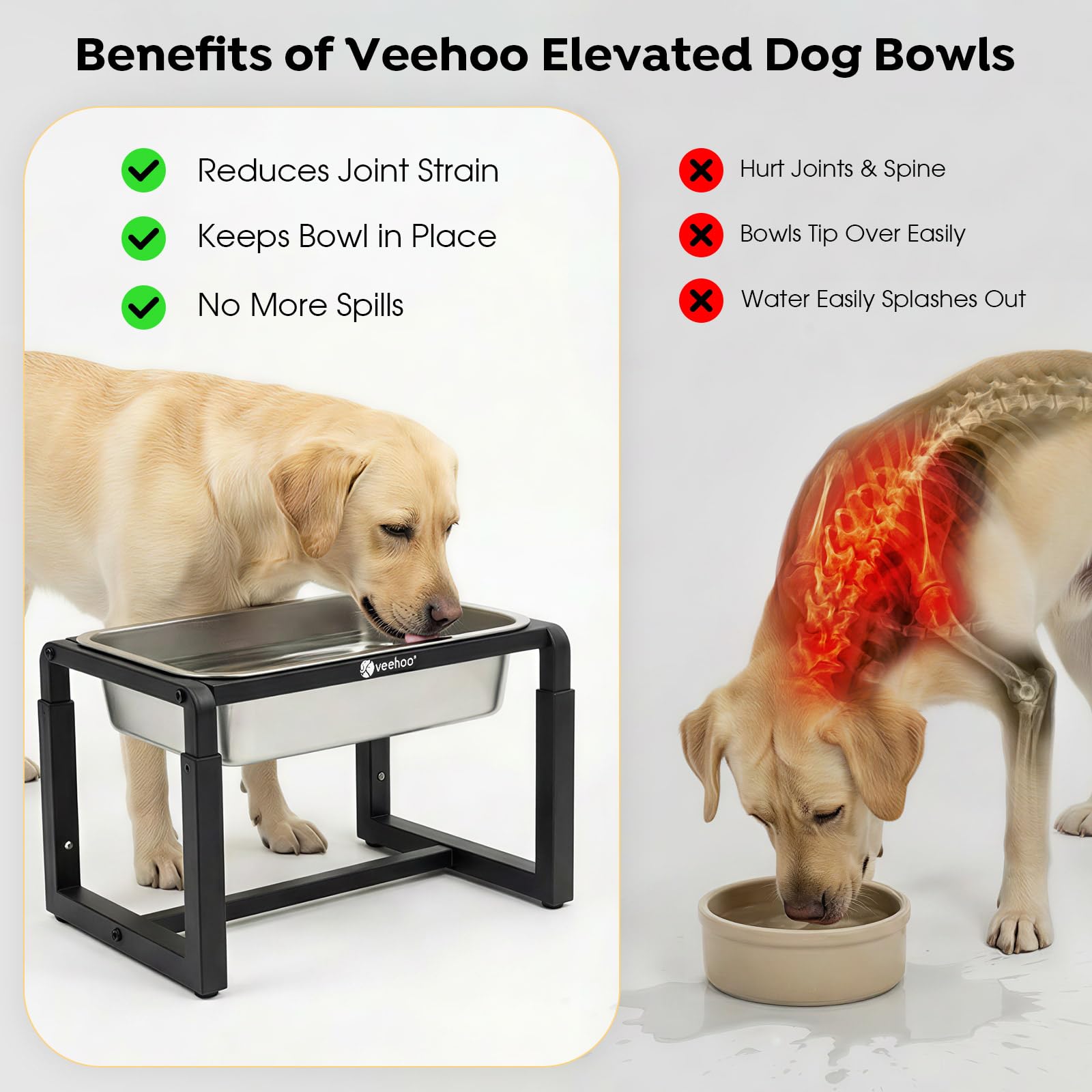 Bebedero de gran capacidad 2.4 galones de Veehoo para varios perros.