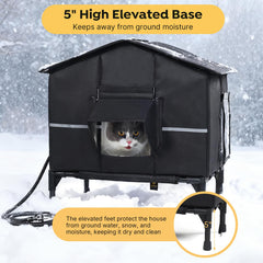 Veehoo cama elevada de 5 pulgadas para gatos al aire libre.
