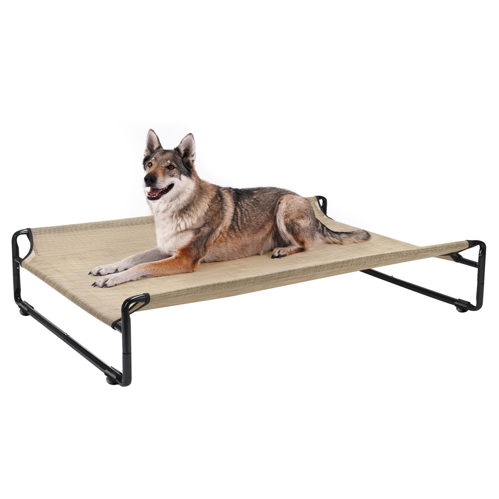 Veehoo Cama Elevada Exterior para Perro Grande: descanso estable al aire libre.