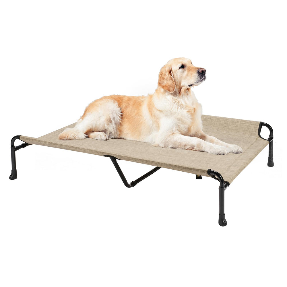 Cama elevada Veehoo para perros grandes con barandas para seguridad al dormir