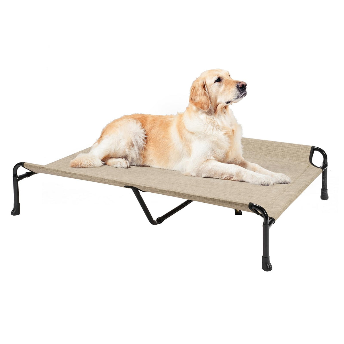 Cama elevada Veehoo para perros grandes con barandas para seguridad al dormir