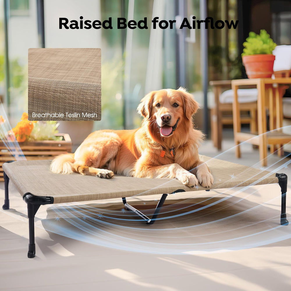 Veehoo cama-perro-beige combina con decoración y uso diario.