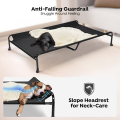 Cama para perros Veehoo con barandilla para mayor seguridad en descansos.