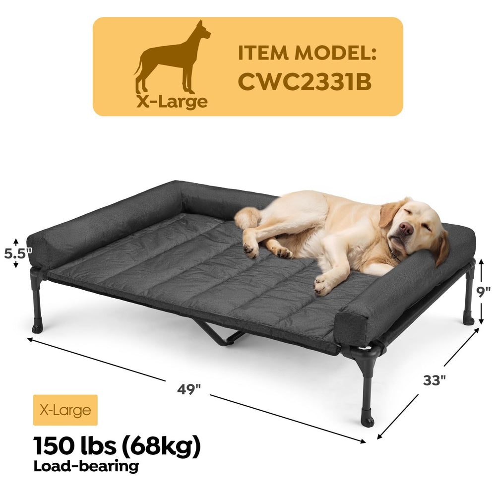 Cama Veehoo con bolster de 3 lados para mayor seguridad y comodidad.