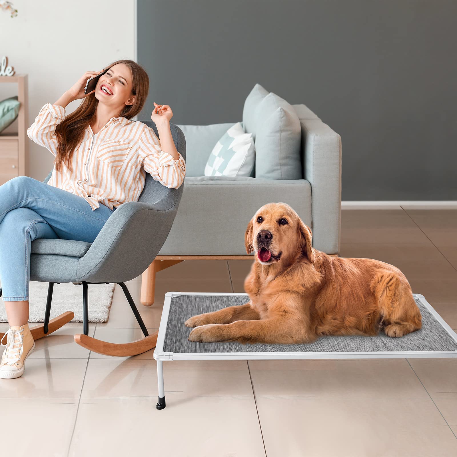 Cama Veehoo, ideal para interior/exterior y transporte cómodo.