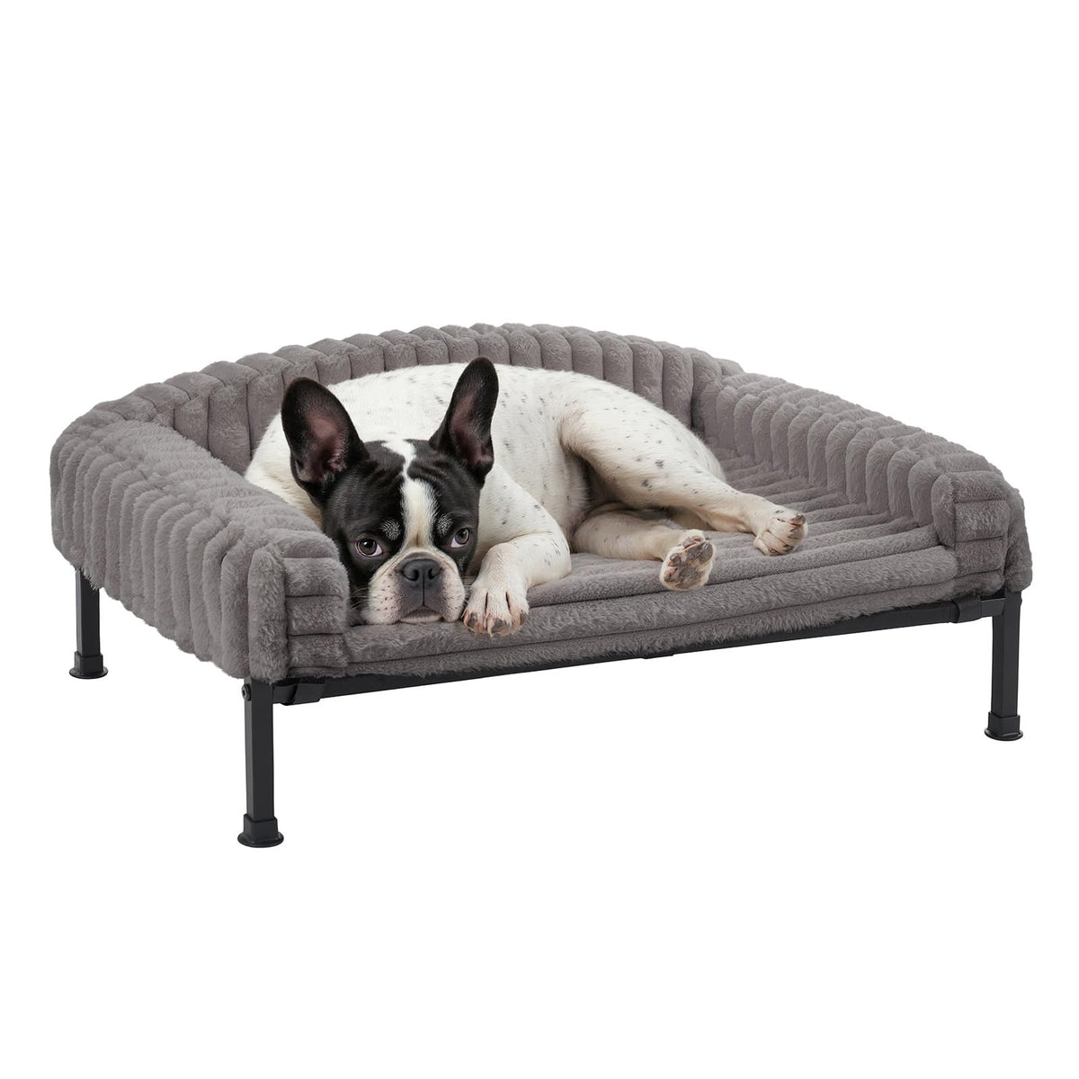 Cama para perros Veehoo con elevación y cojin de apoyo para comodidad diaria.