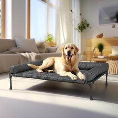 Cama para perros Veehoo elevada con respaldo removible para mayor confort