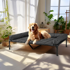 Cama Veehoo elevada con superficie impermeable para uso diario.