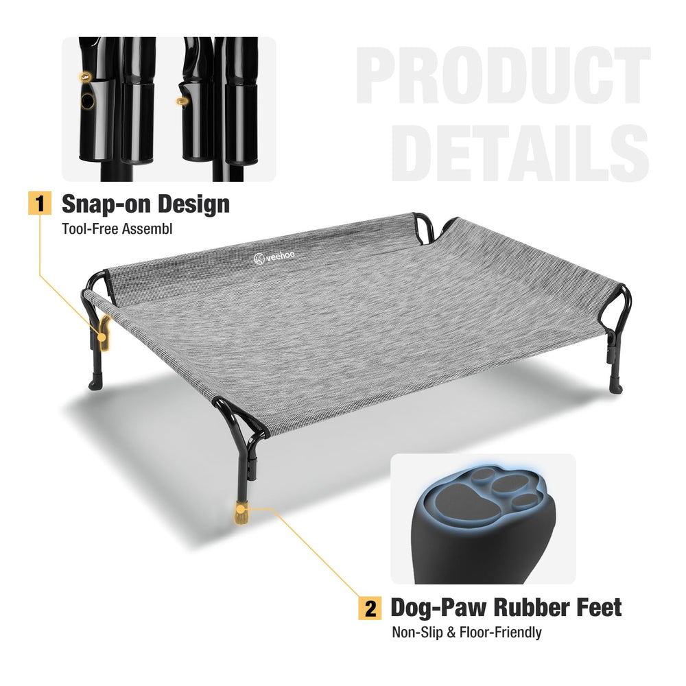 Dimensiones 39,5 x 28 pulgadas de la cama Veehoo para perros medianos.