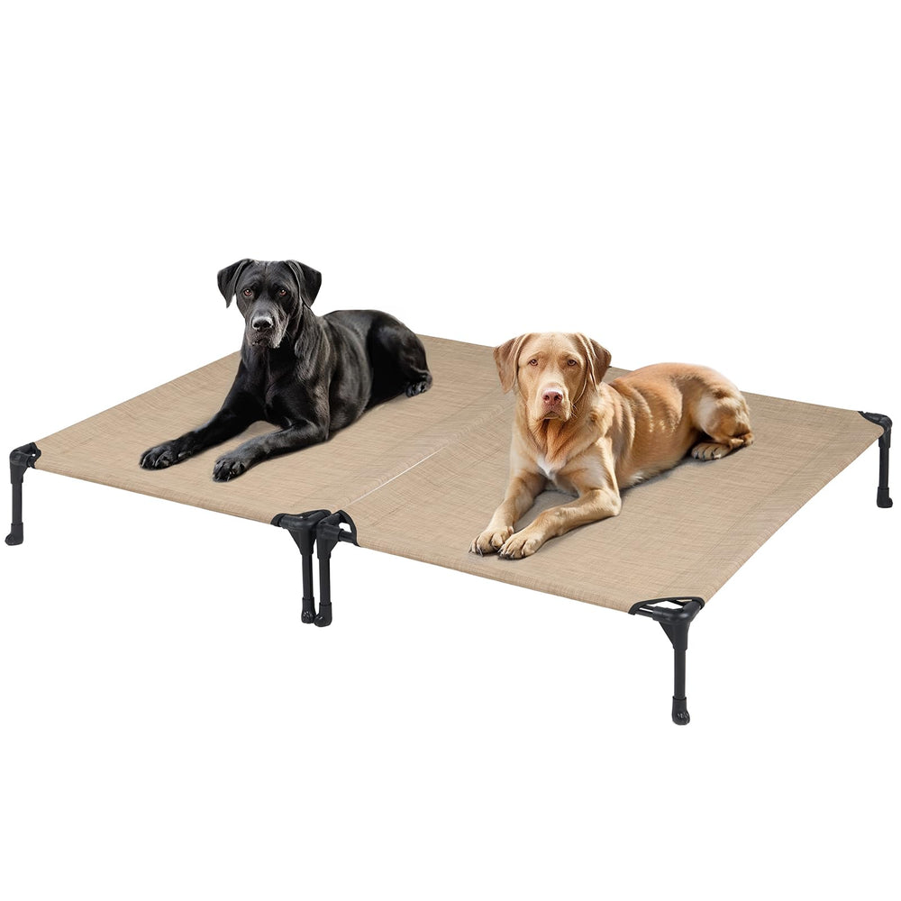 Cama perro elevada Veehoo dos unidades vista frontal, ideal para perros grandes.