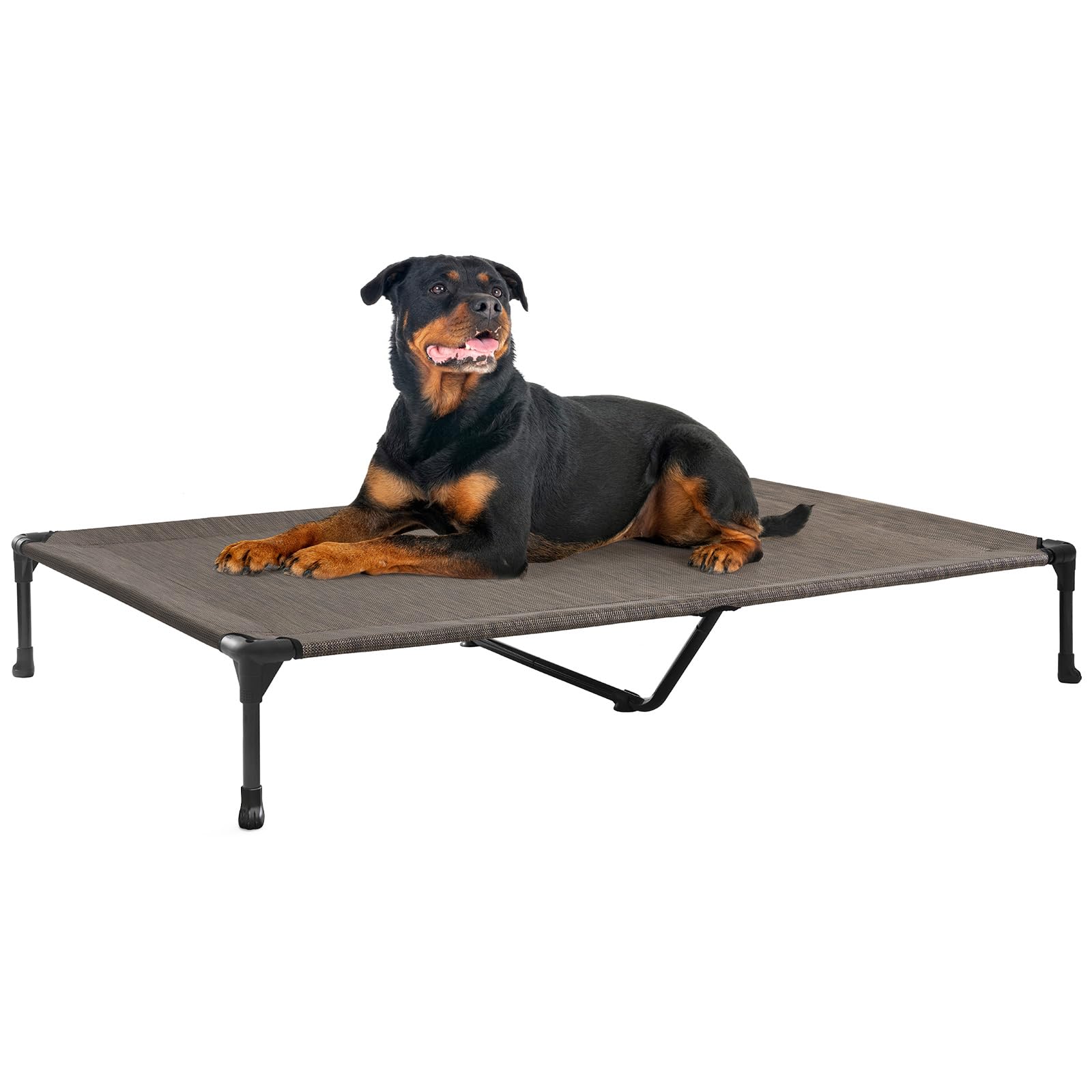 Veehoo cama-perro-elevada exterior con descanso fresco para perros grandes.