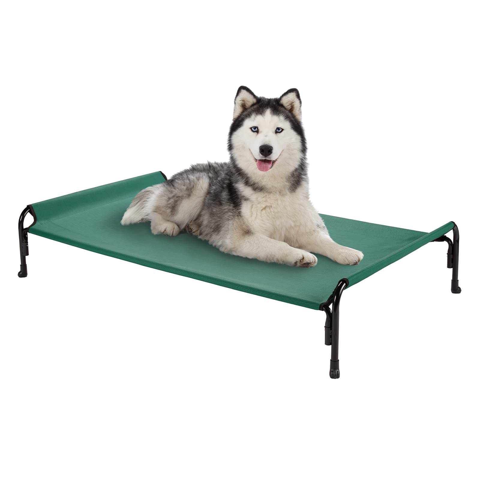 Cama para perros elevada Veehoo exterior grande, soporte estable para razas grandes.