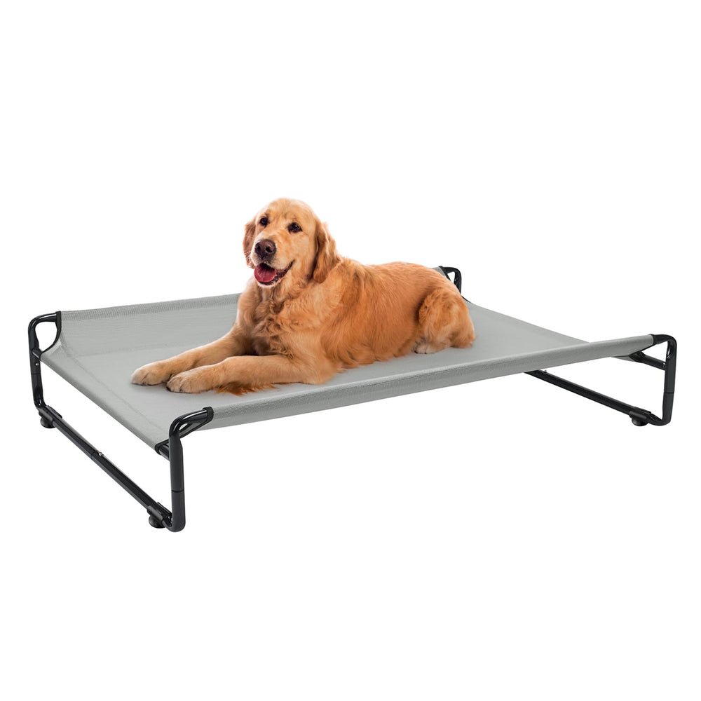 Cama elevada Veehoo para perro exterior grande, descanso fresco al aire libre