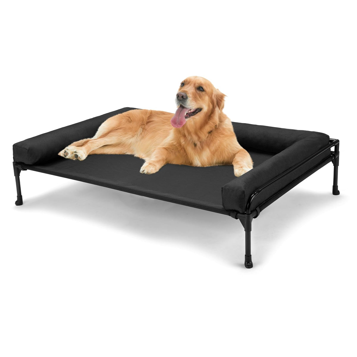Cama de perro elevada Veehoo exterior con malla para flujo de aire.