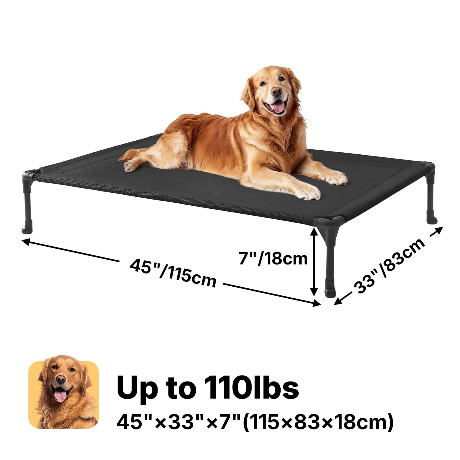 Veehoo cama-elevada exterior, tela Telsin resistente a arañazos