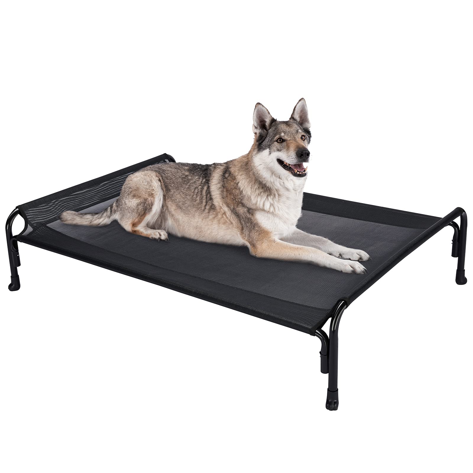 Veehoo cama para perro elevada exterior, descanso fresco para perros grandes.