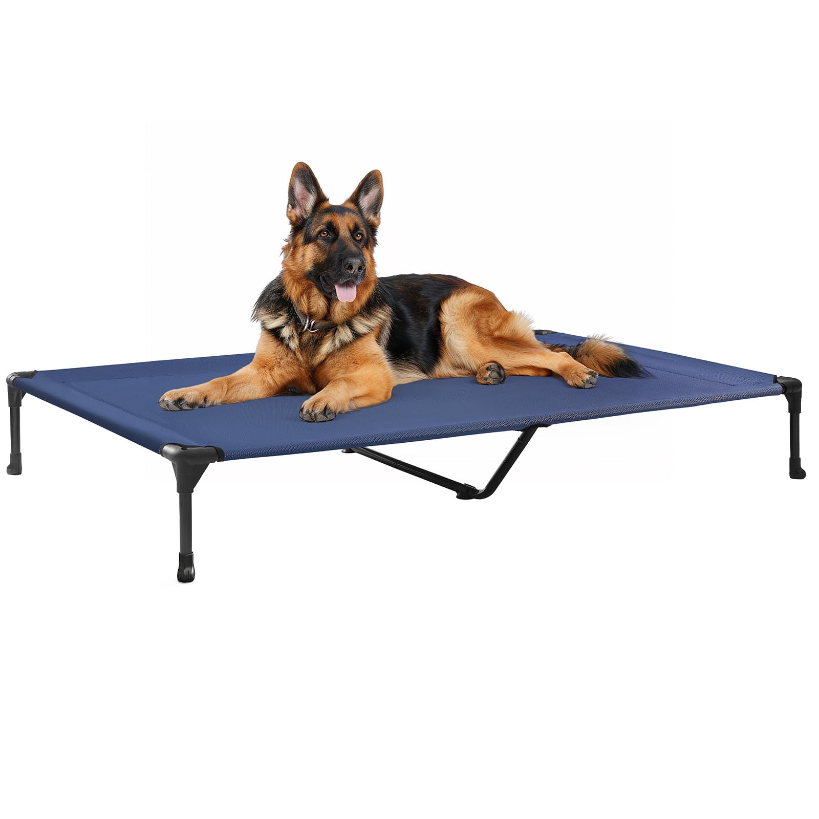 Veehoo cama elevada azul para exterior, descanso estable y cómodo