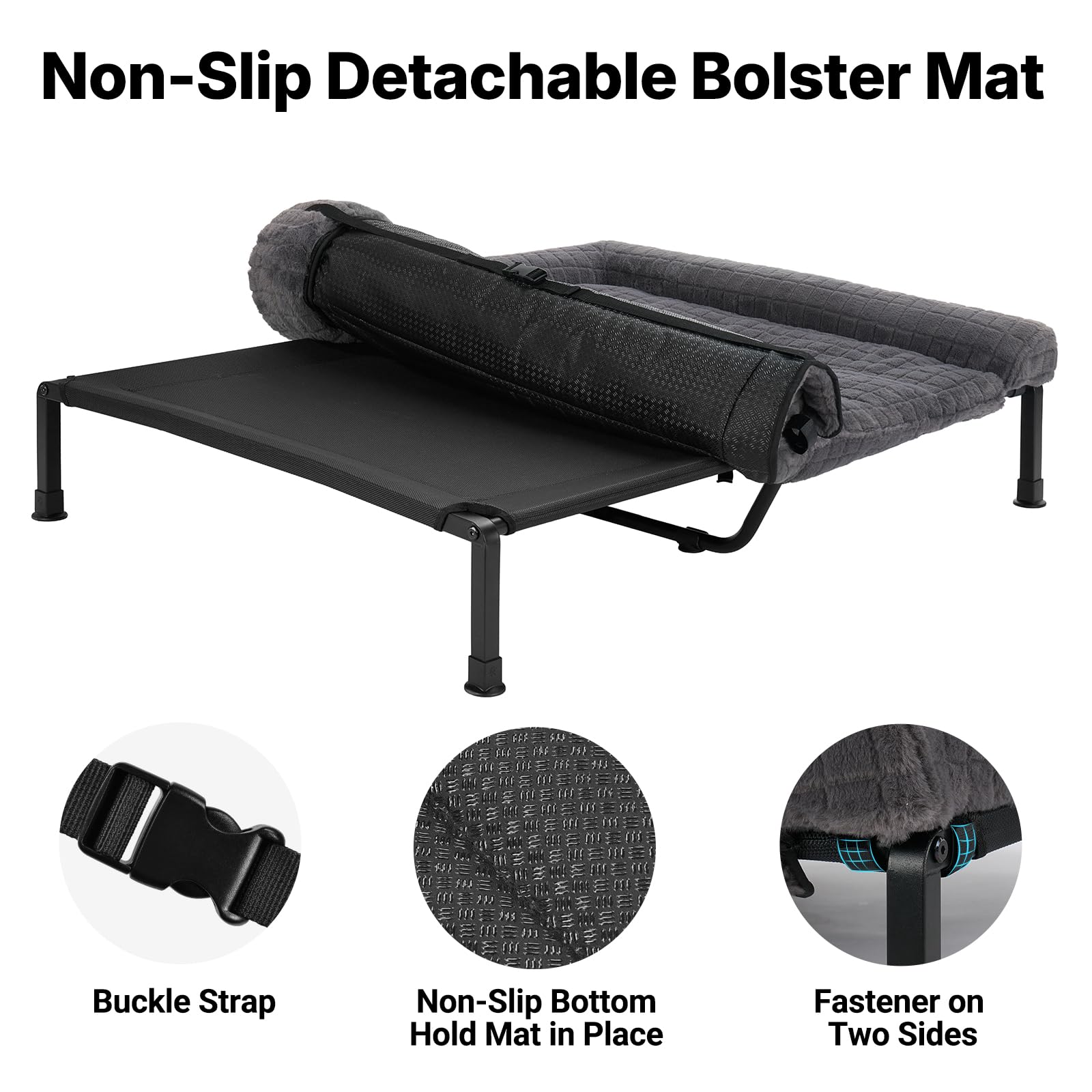 Veehoo cama elevada con malla transpirable para mejorar la ventilación
