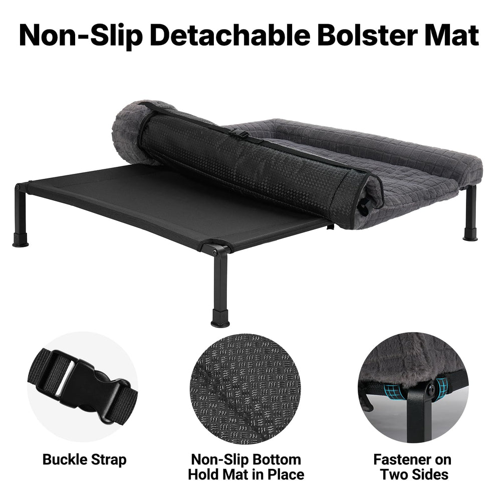 Veehoo cama elevada con malla transpirable para temperatura cómoda.