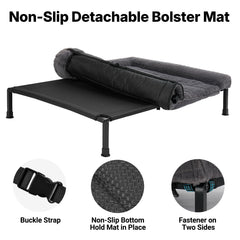 Veehoo cama elevada con malla transpirable para temperatura cómoda.