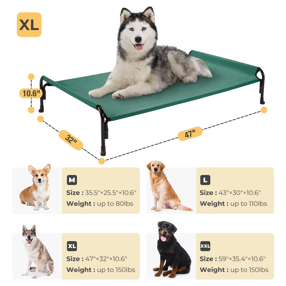 Cama para perros de exterior Veehoo con malla Textilene transpirable.