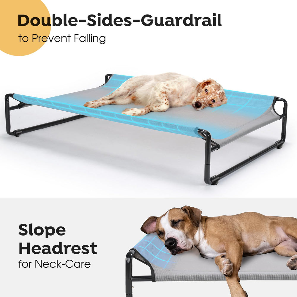 Cama elevada Veehoo con malla Textilene, buena ventilación y secado rápido