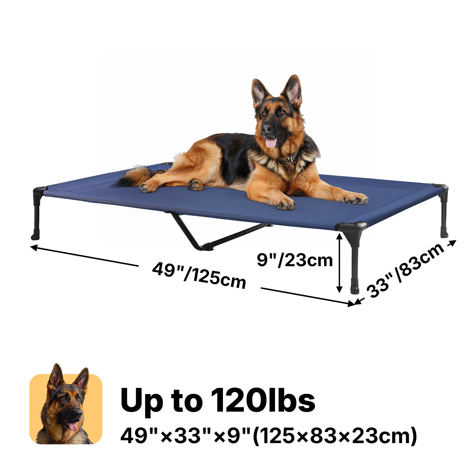 Dimensiones 49x33 pulgadas de la cama Veehoo para perros grandes