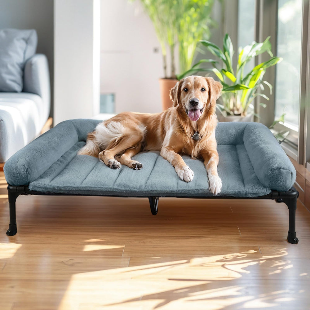 Cama para perro elevada Veehoo ortopédica para perros grandes, confort y soporte.