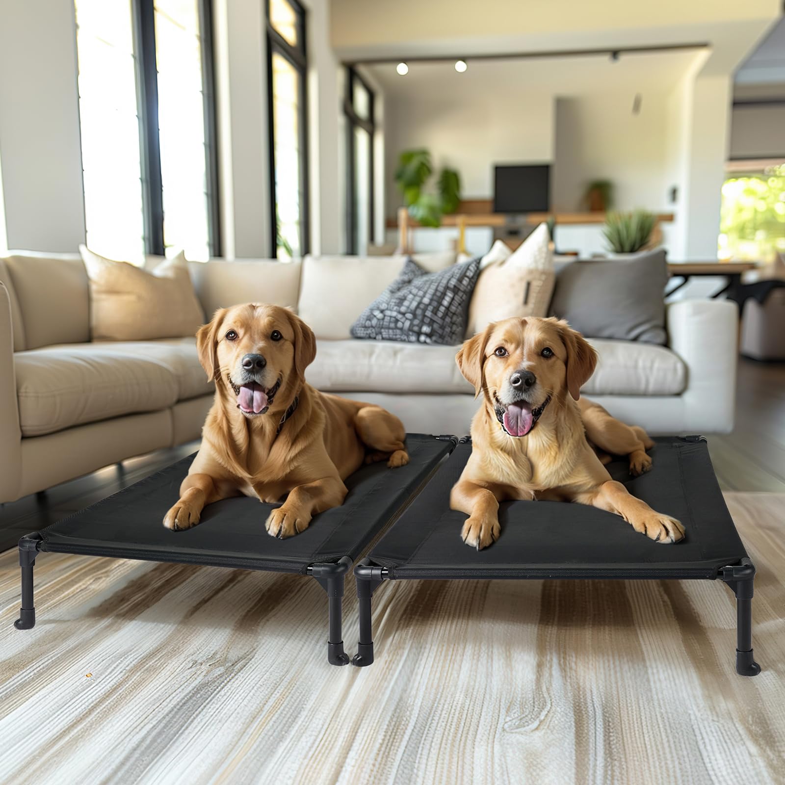 Cama para perro grande Veehoo 42x30 para viaje o camping