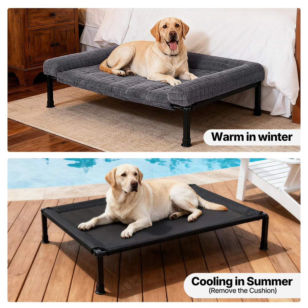 Veehoo cama elevada con pies antideslizantes para uso estable.