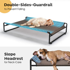 Veehoo cama elevada, malla Textilene para buena ventilación.