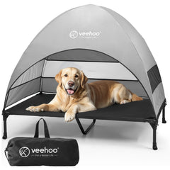 Cama para perro Veehoo al aire libre con dosel y sombra