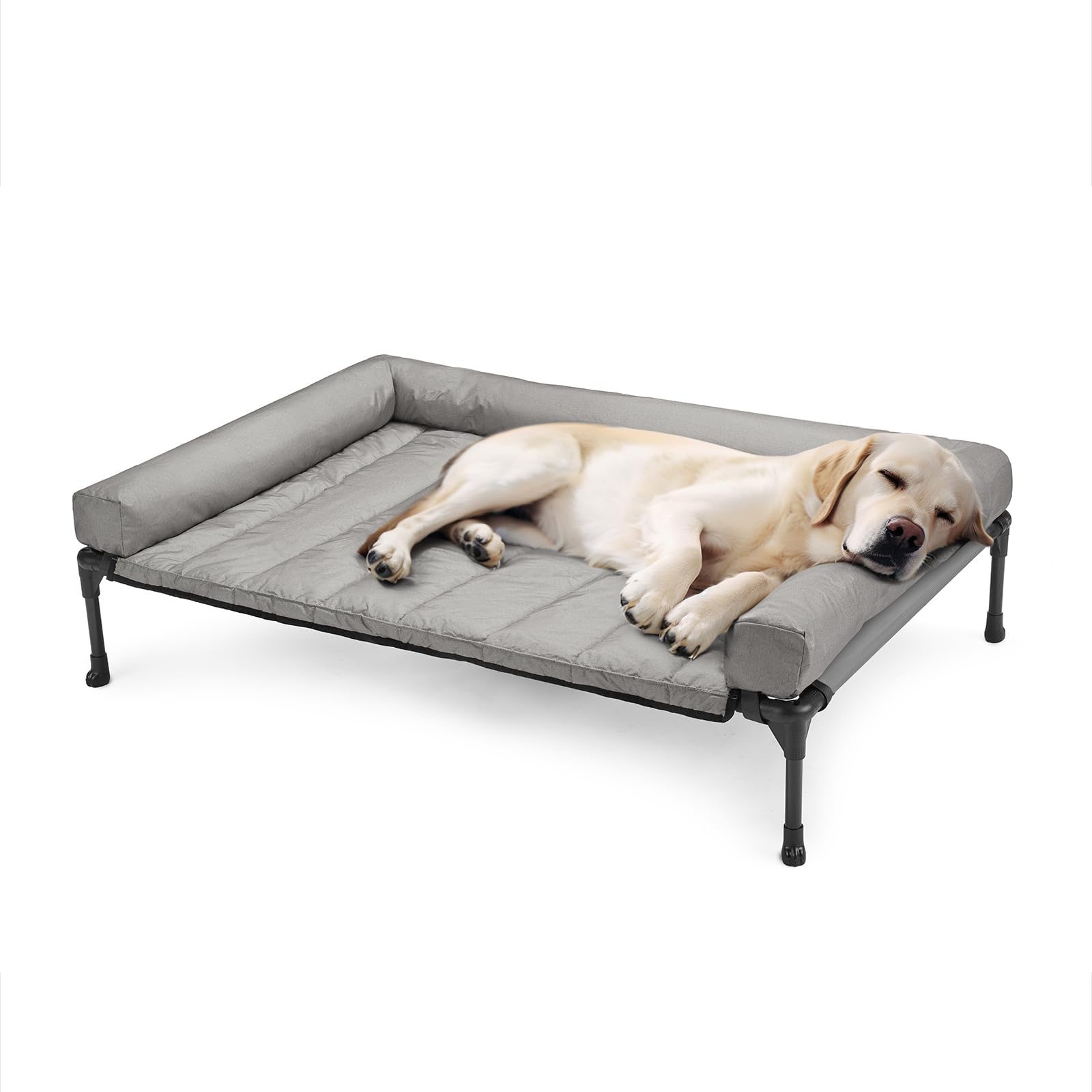 Cama para perros grande Veehoo elevada, descanso estable.
