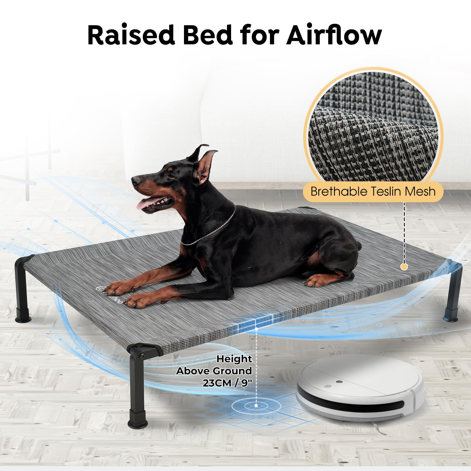 Veehoo cama-perro-limpieza-facil se limpia con manguera.