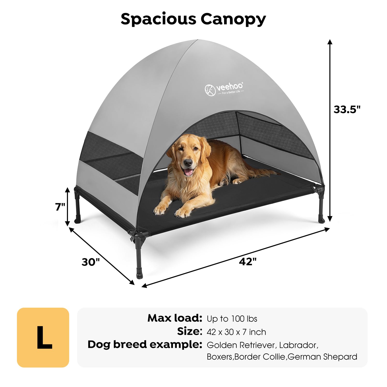 Cama para perros Veehoo montaje rápido y estable.