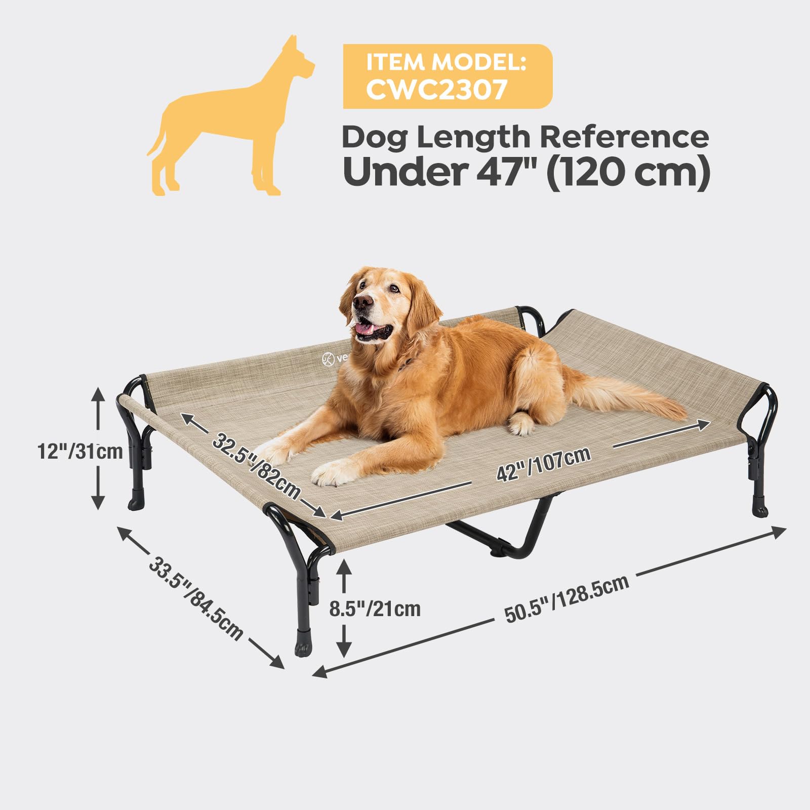 Cama Veehoo con patas antideslizantes para estabilidad
