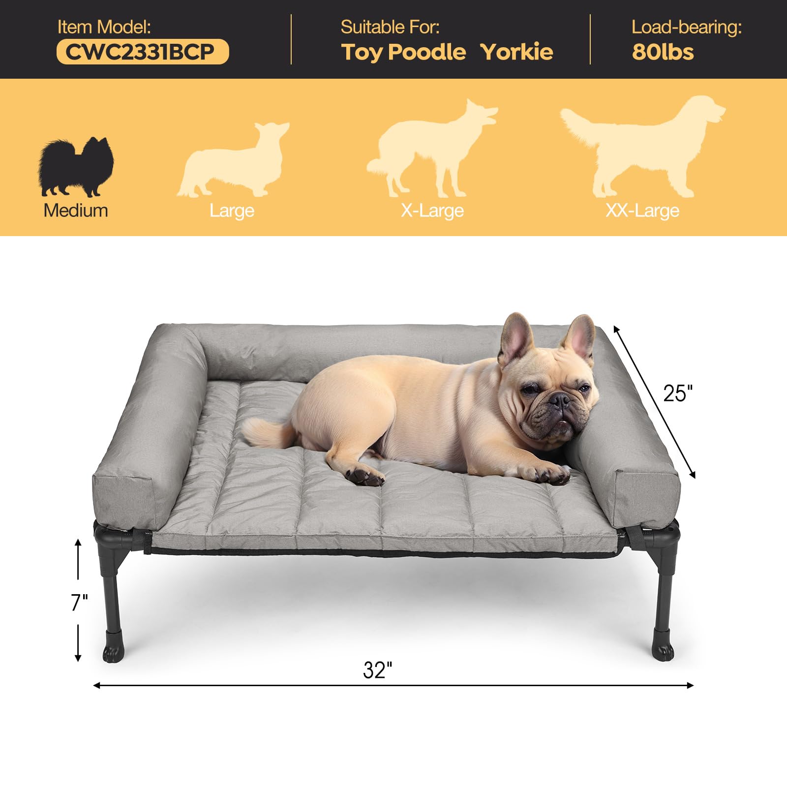 Cama para perro Veehoo con patas antideslizantes para uso seguro