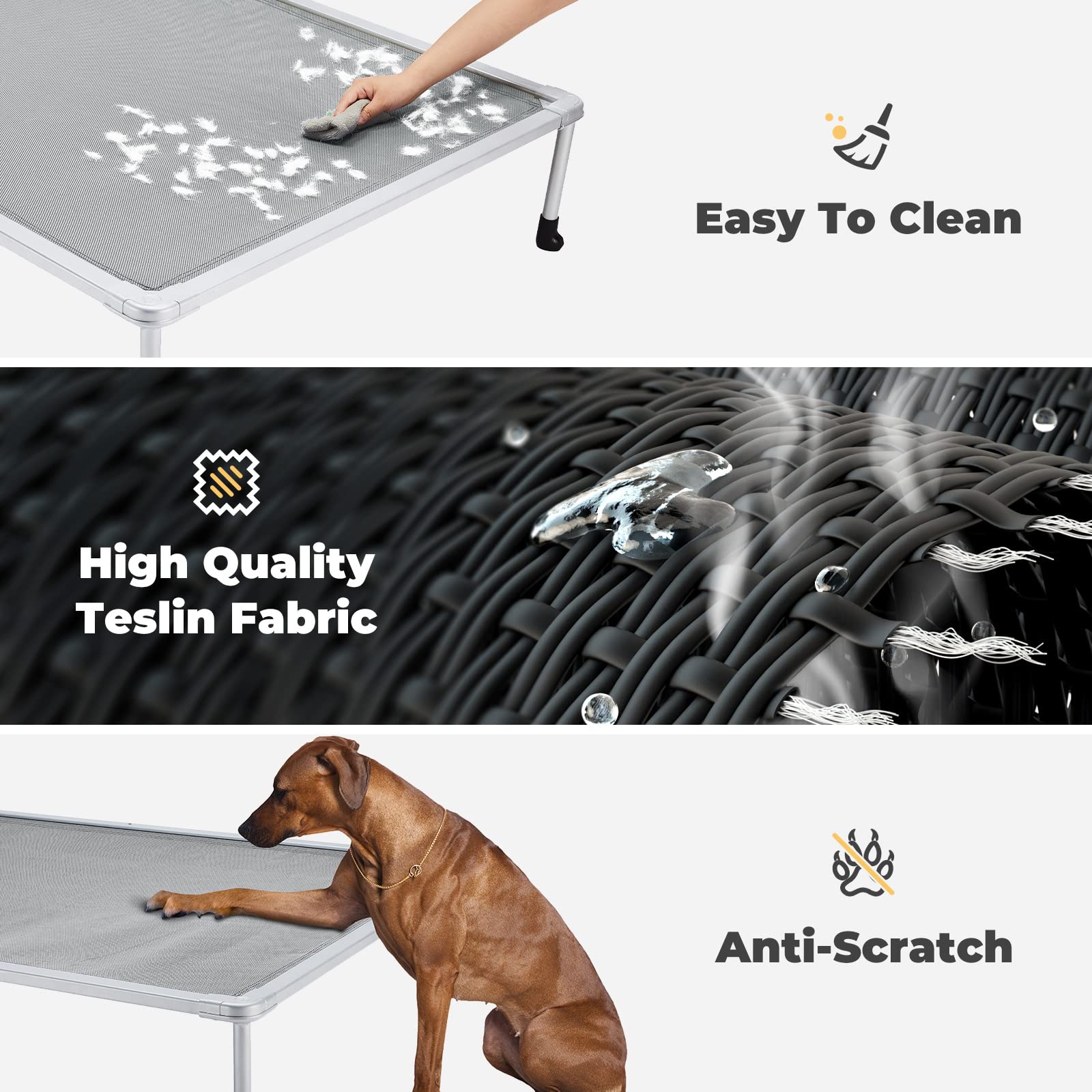 Veehoo cama para perro con pies antideslizantes para uso estable.