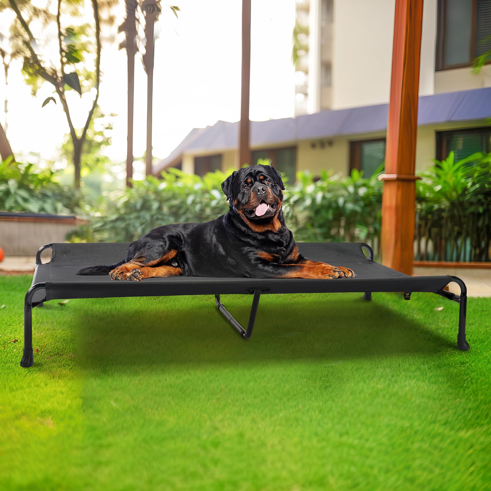 Cama para perros Veehoo portátil, adecuada para uso interior y exterior.