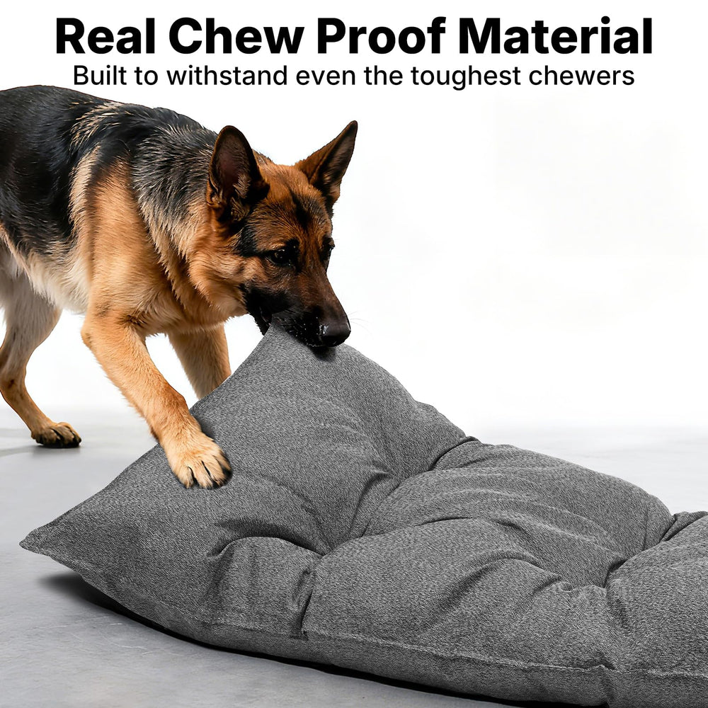 Cama Veehoo resistente a mordidas en tejido fuerte para perros.