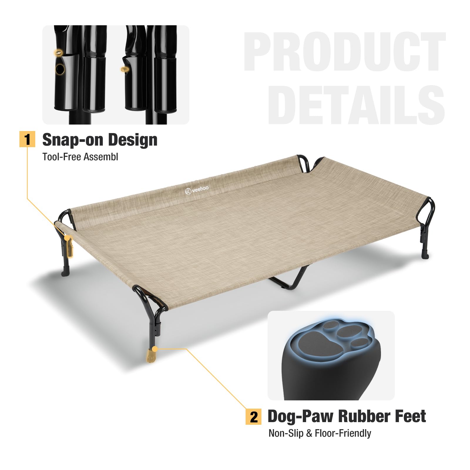 Cama Veehoo con reposacabezas ergonómico para descanso cómodo
