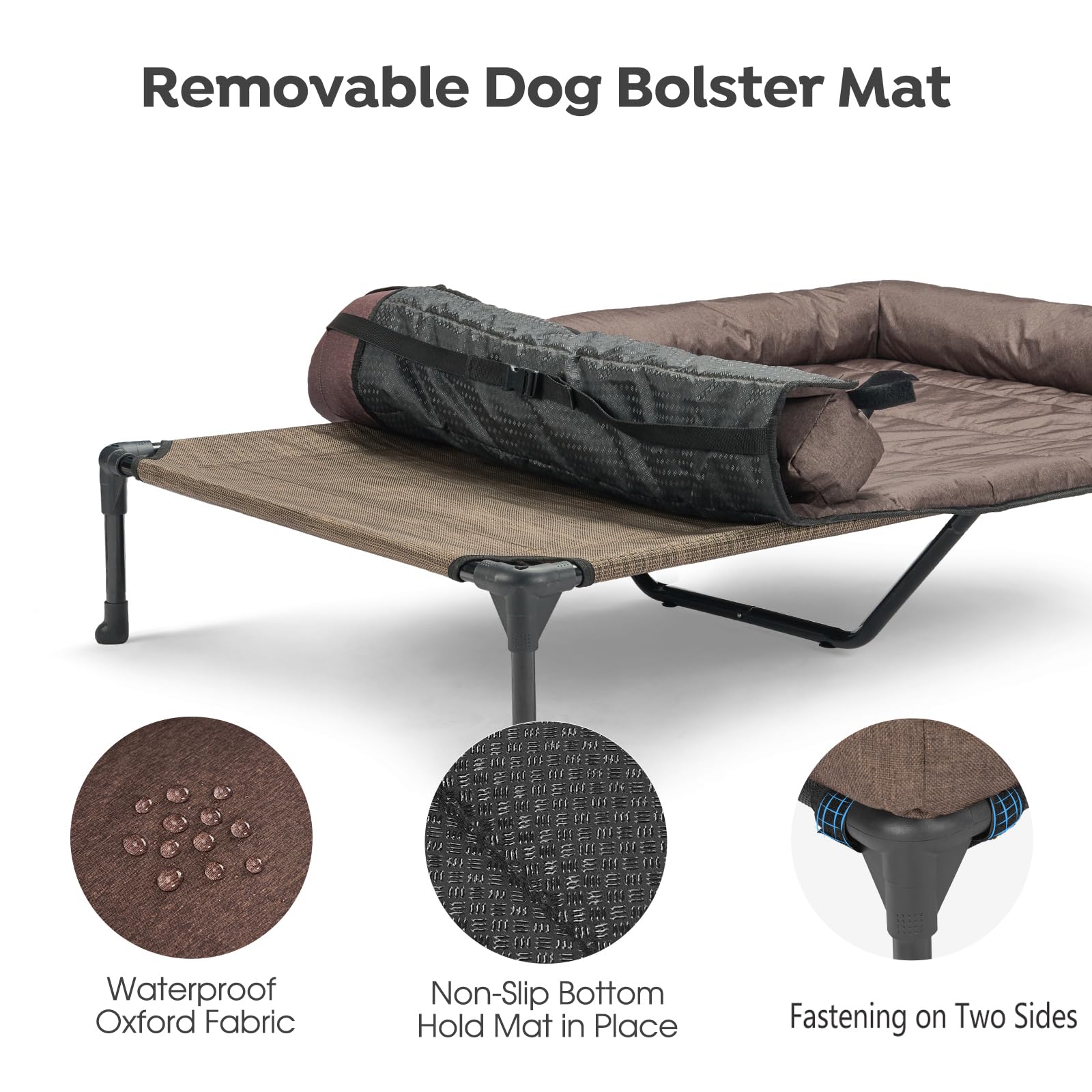 Cama para perro Veehoo apta para interior y exterior con soporte antideslizante.