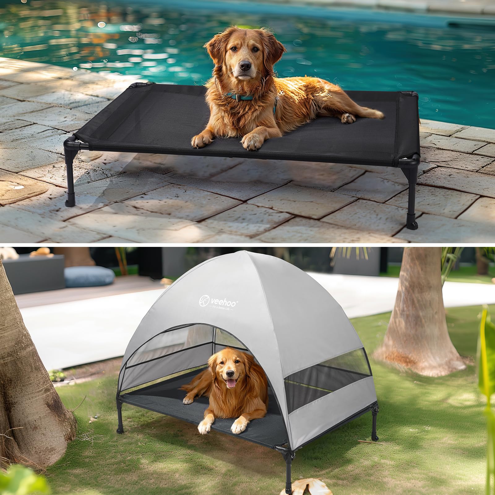 Cama para perros Veehoo útil para camping y playa.